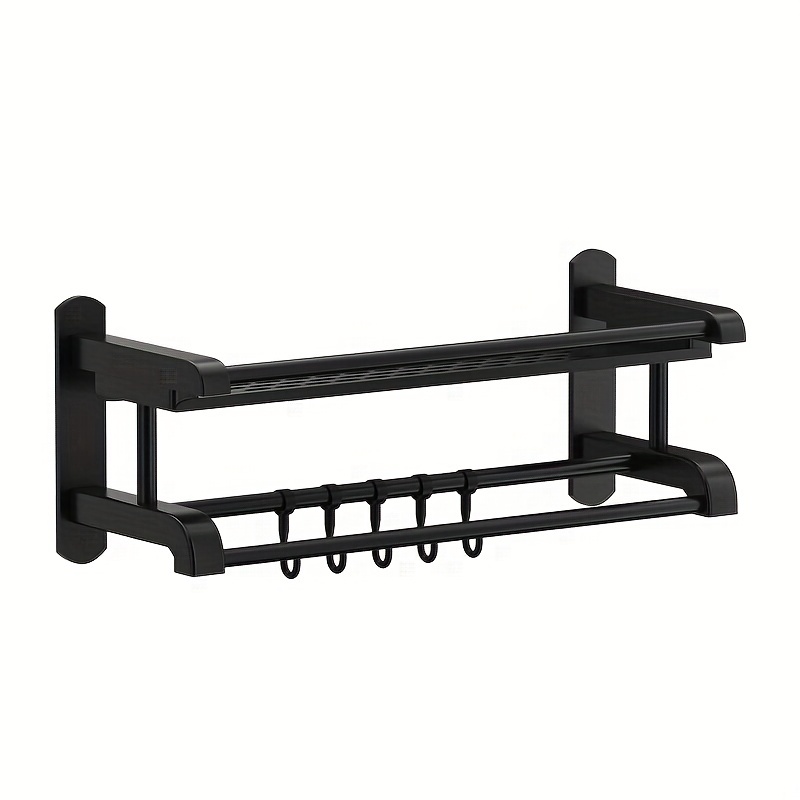 Maximize Your Bathroom Storage With This Wall Mounted Shelf And Towel Rod -  Perfect For Home, Dorms, And Showers! - Temu