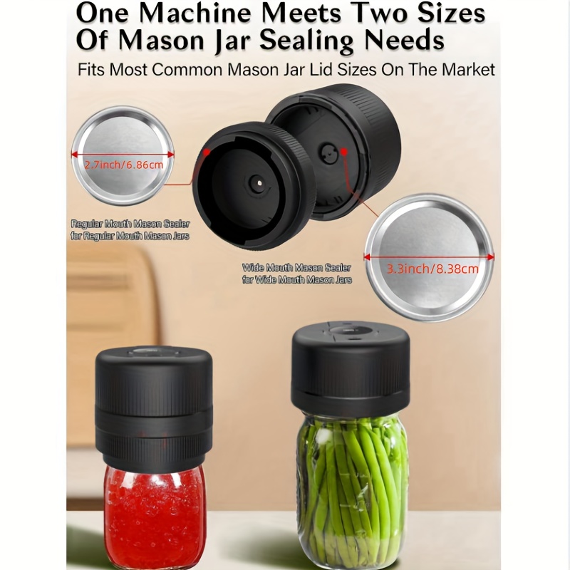 Electric Mason Jar Vacuum Sealer Kit Cordless Automatic Jar Sealer