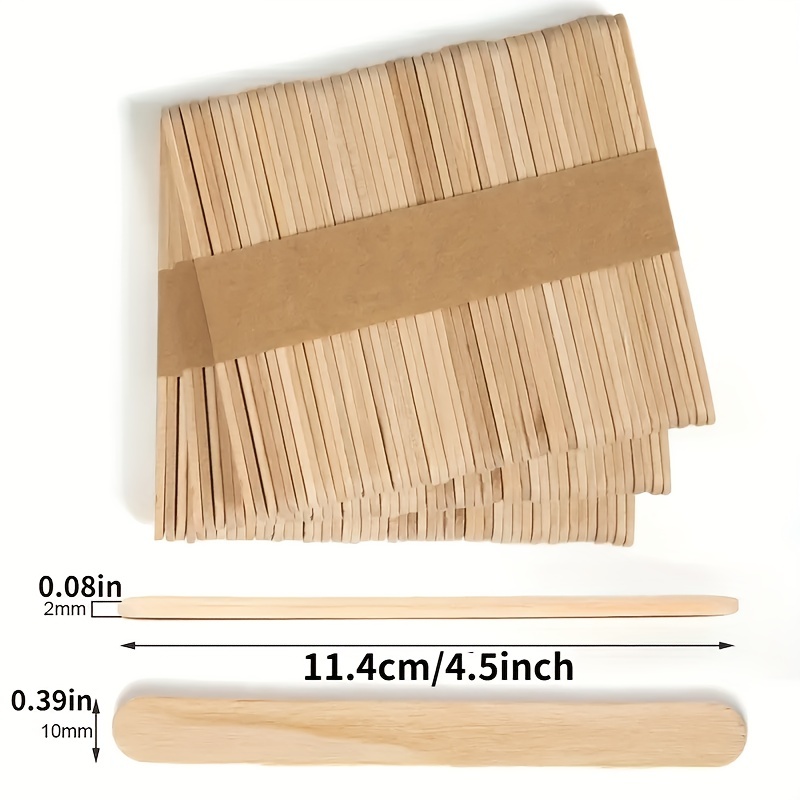 50/100pcs Ice Cream Popsicle Sticks Natural Wooden Sticks Ice Cream Spoon  Hand Crafts Art Ice Cream Lolly Cake Tools