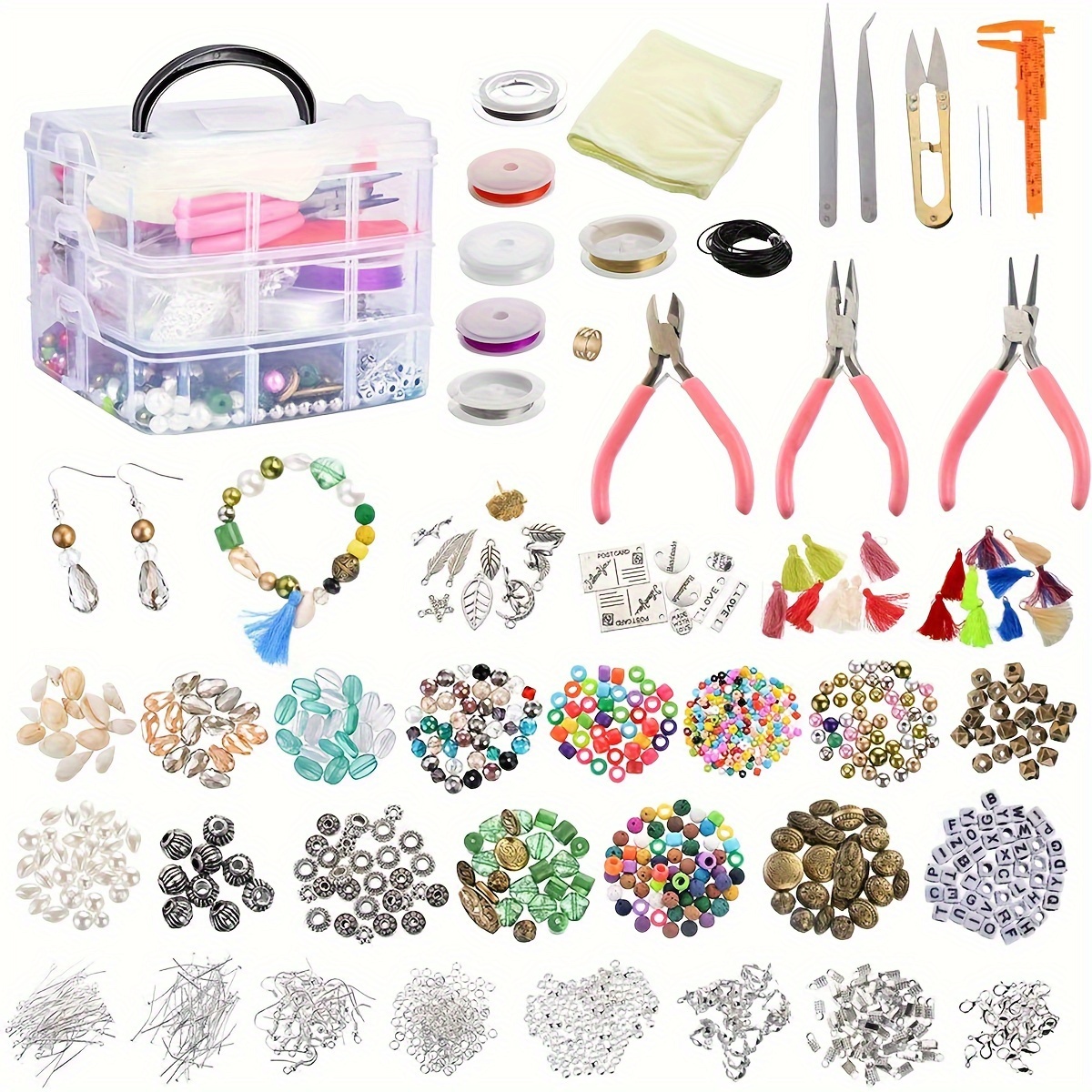 Jewelry Box Set Diy Handmade Beaded Materials Diy Bracelet - Temu