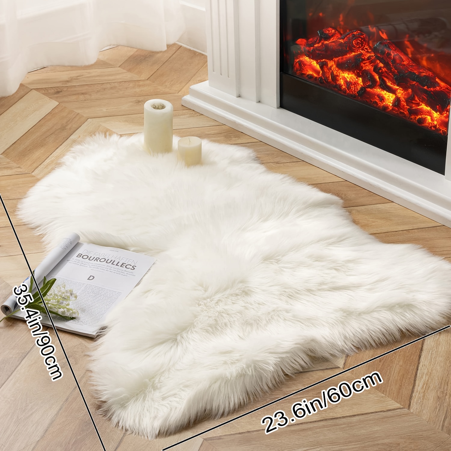 TEMU 1pc Area Rug, Fluffy And Super Soft Carpet, Machine Washable Wool Rug, Decorative Floor Rug For Living Room And Bedroom, Perfect Christmas Gift