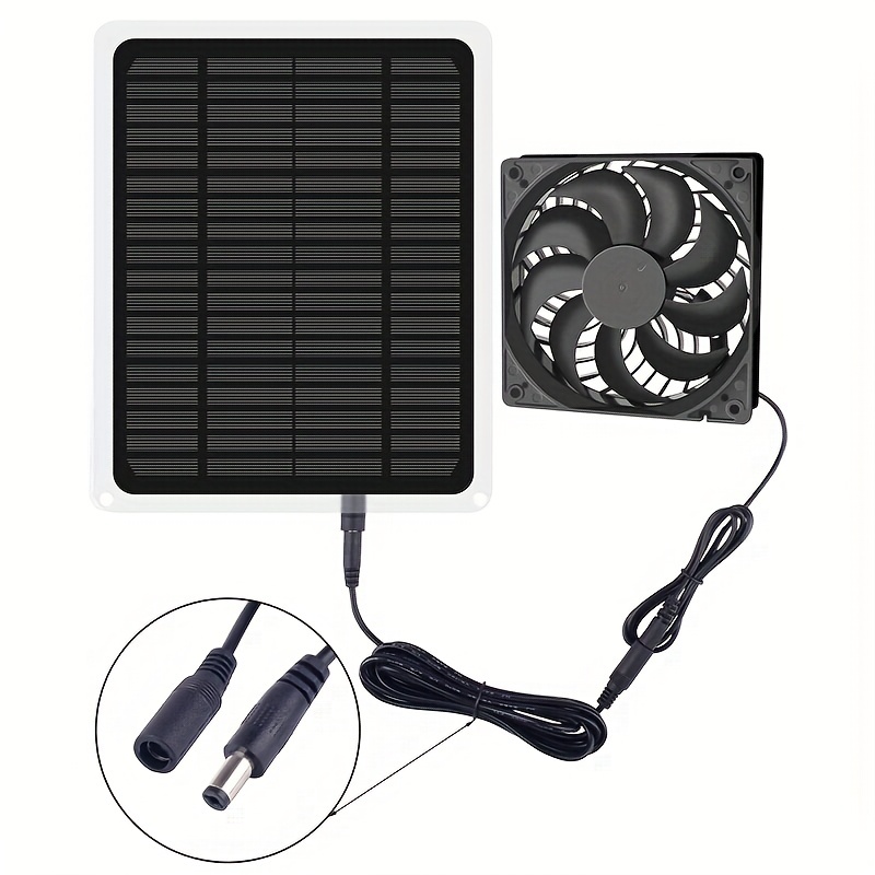 Mini ventilateur alimenté par panneau solaire ventilateur portable 5w 4  pouces serre solaire ventilateur d'échappement pour bureau