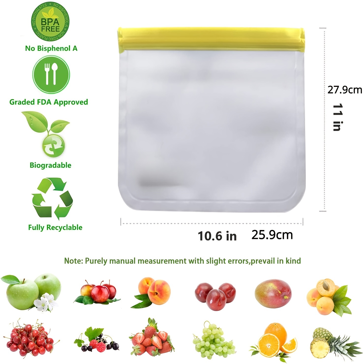 Extra Large Reusable Storage Bags, Leakproof Bpa Free Freezer Gallon Bags,  Extra Thick Durable Storage Bags, Reusable Snack Bags For Food Fruit Travel  Storage Home Organization - Temu