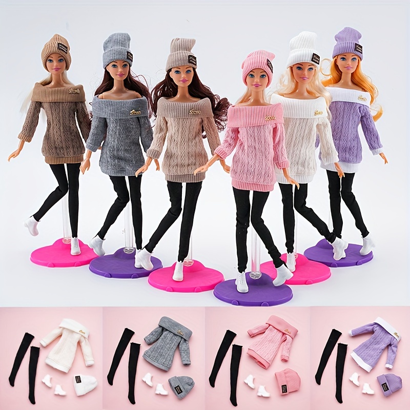 Carreuty Lot de 40 vêtements de poupée compatibles avec Barbie, 3 robes, 5  jupes tendance, 6