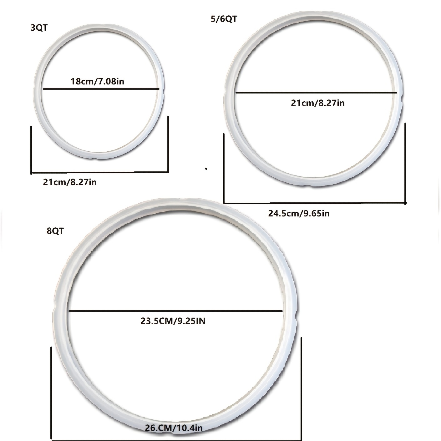 Silicone Sealing Ring for Instant Pot Sealing Ring for 6 / 5qt Food-grade Replacement Silicone Gasket Seal Rings Fit for Ip-duo60, IP-LUX60