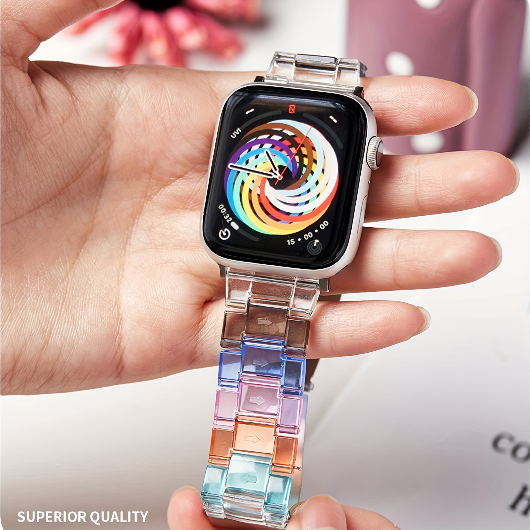 Transparent Resin Strap For Apple Watch Band 42mm 40mm Correa 44mm