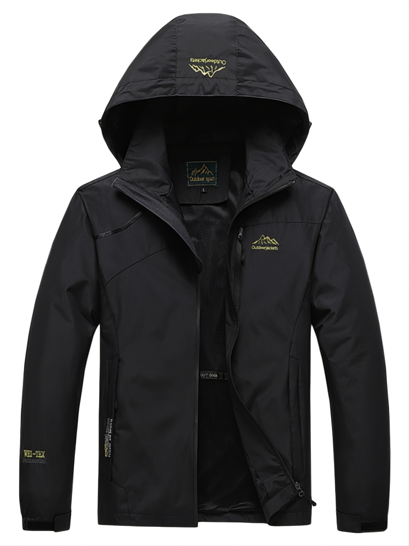 Mens Waterproof Rain Jacket Lightweight Raincoat Windbreaker With Hood ...