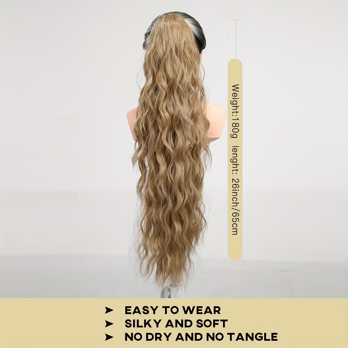 Long Wavy Ponytail Extensions Synthetic Clip In Hair Extensions