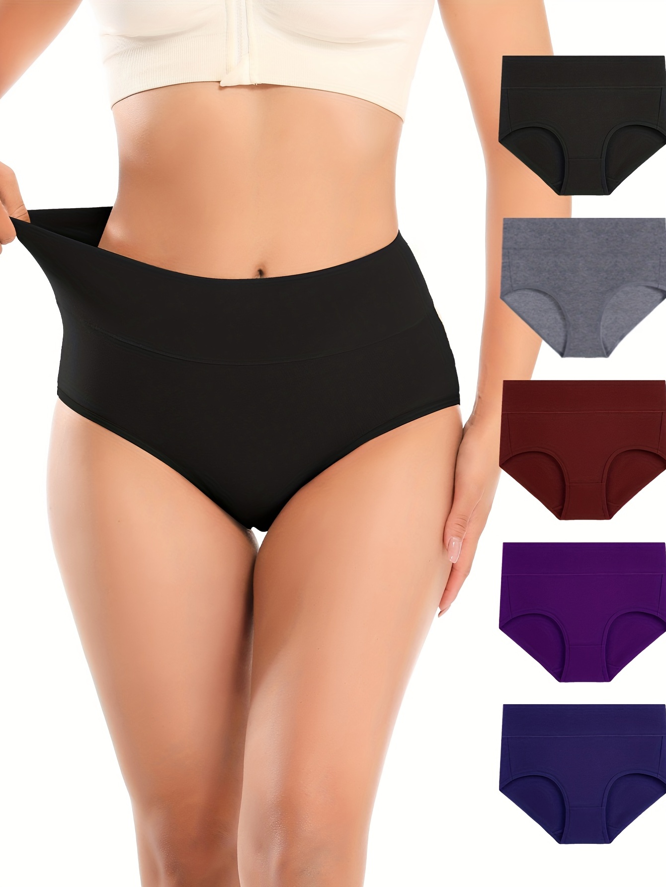 Simple Solid Briefs Comfy Breathable Stretchy Intimates - Temu