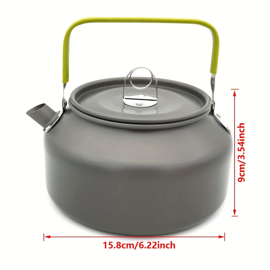 1.2l Aluminum Camping Kettle, Outdoor Portable Hard Oxidation Coffee And  Tea Pot, For Camping And Hiking