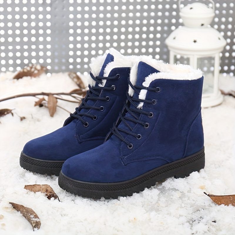 Women's Waterproof Snow Boots, Plush Inner Thermal Ankle Boots, Non Slip  Comfort Flat Shoes - Temu