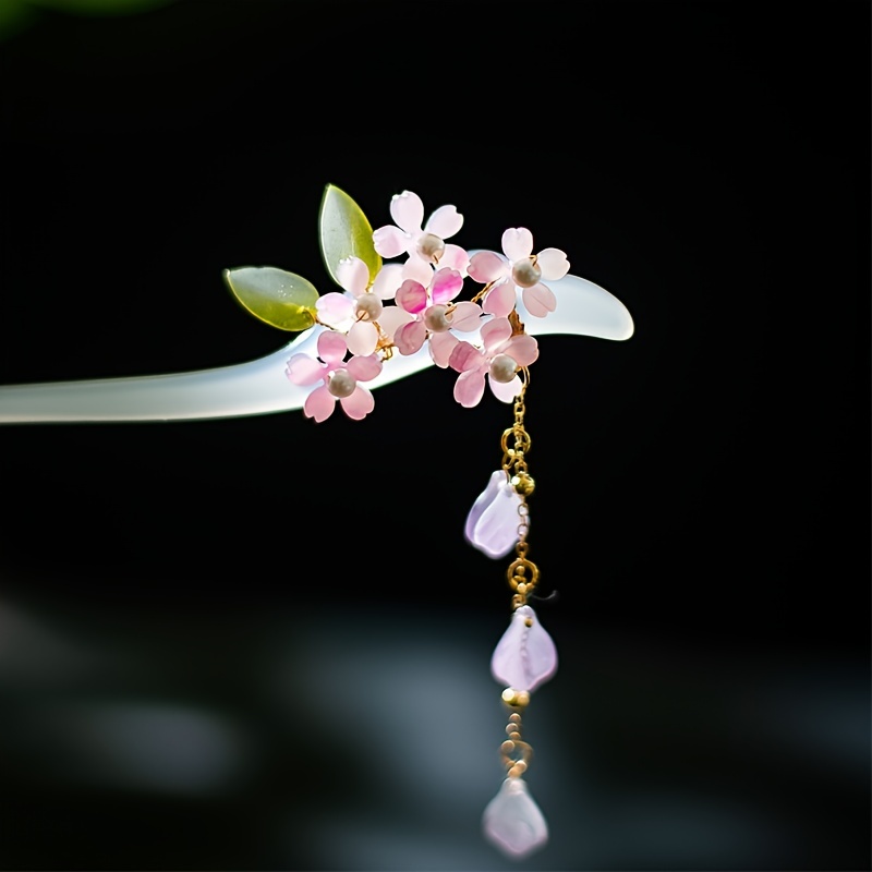 Japanese And Chinese Style Enamel Japanese Hair Pins With Flower Sticks,  Pearl Tassel, And Shopsticks Perfect Hanfu Accessories From Weaverazelle,  $5.8
