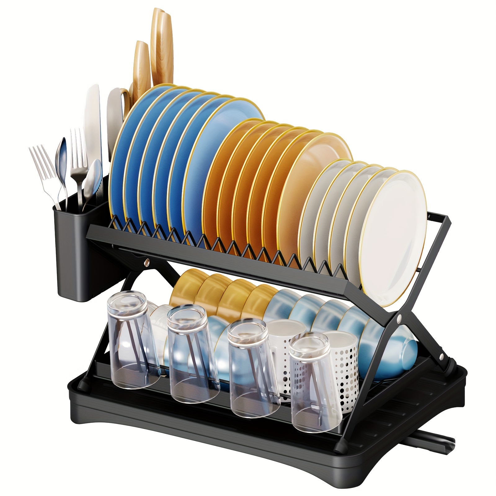 Folding Dish Rack & Drain Board Set