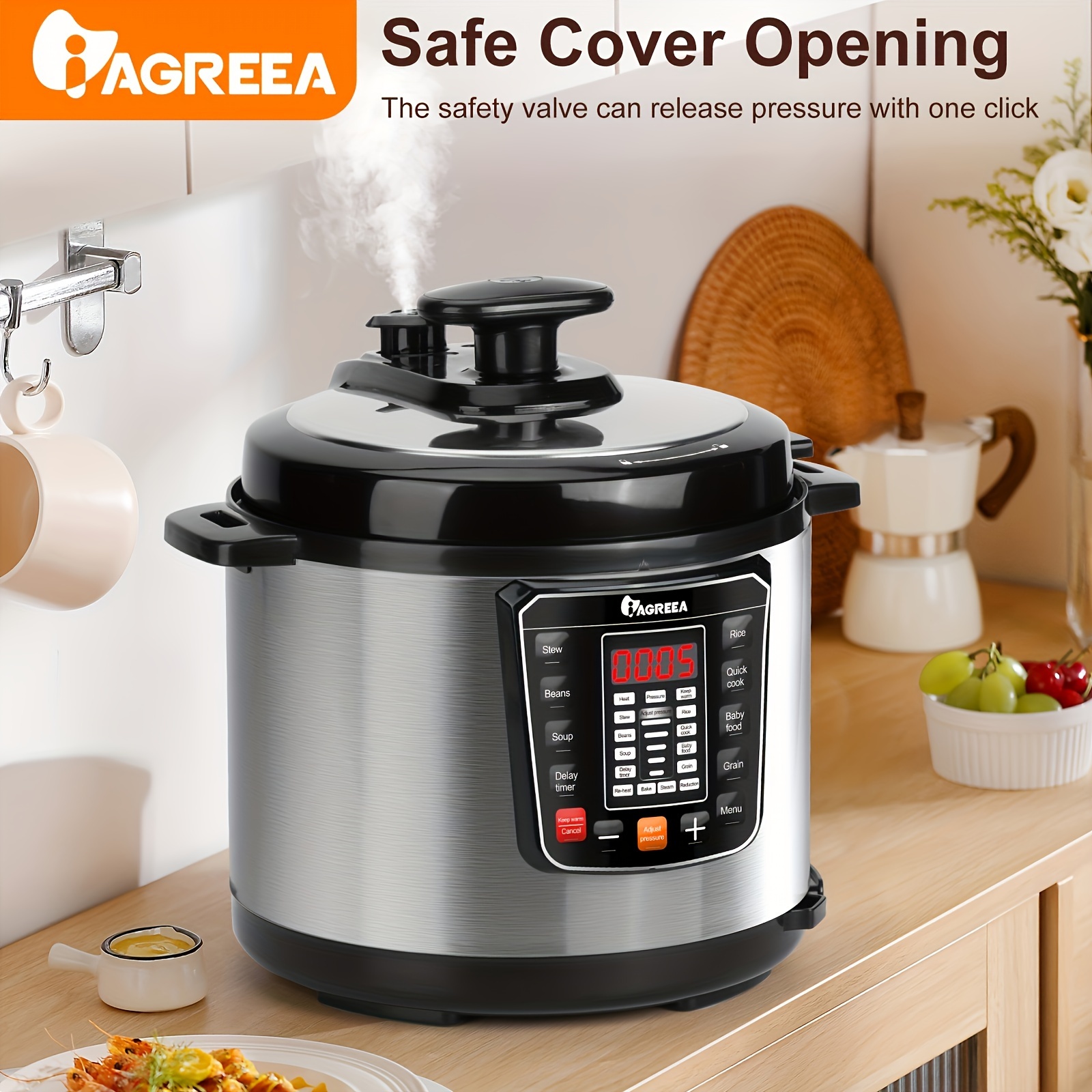 6L Pressure Rice Cooker Inner Pot Pressure Cooker Liner Stainless Steel  Inner Pot Non Stick Cookware For Kitchen Accessories