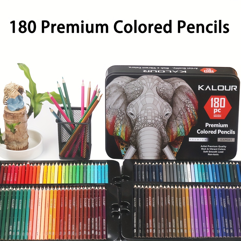 Premium Colored Pencils, Set of 12 Colors, Artists Soft Core with
