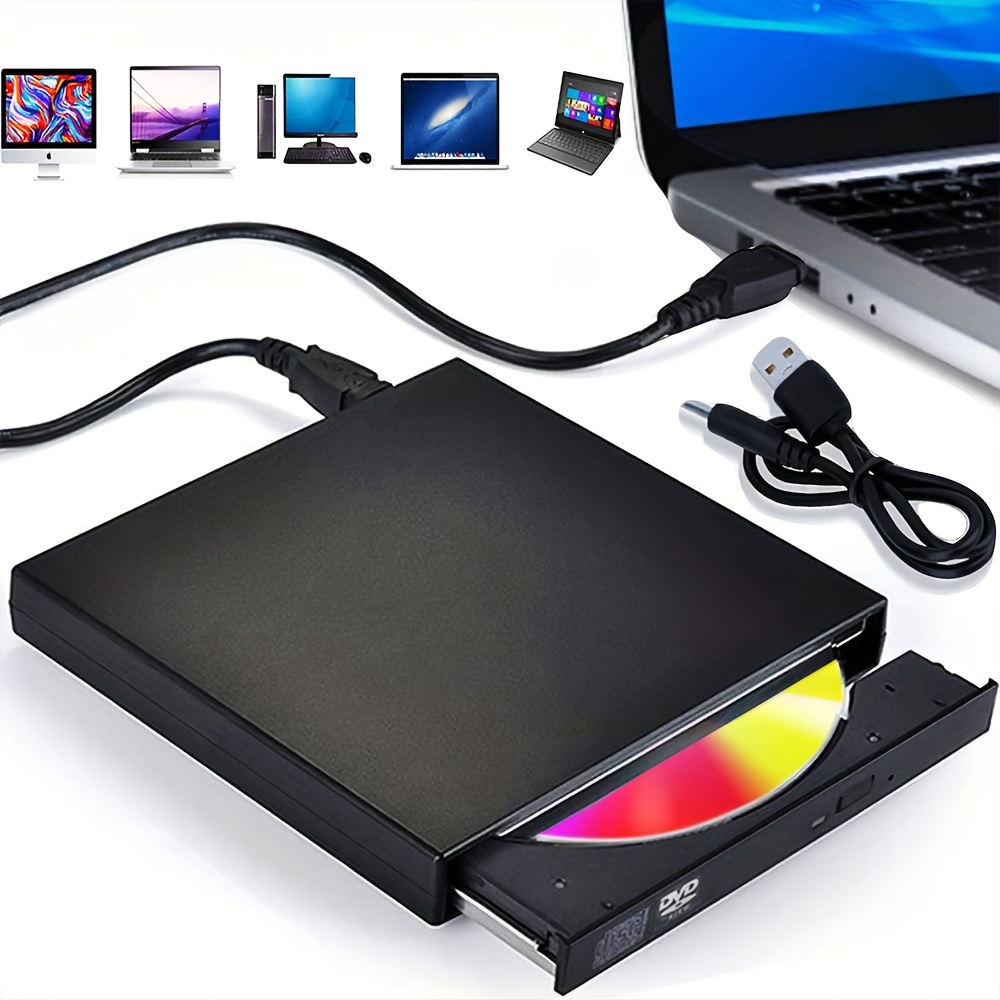 Lecteur CD DVD Externe USB 2.0 Slim Protable Lecteur CD RW - Temu France