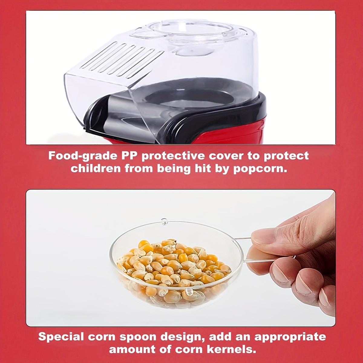 Popcorn Machine for Home Automatic Mini Hot Air Popcorn Maker DIY Corn  Popper Children Gift