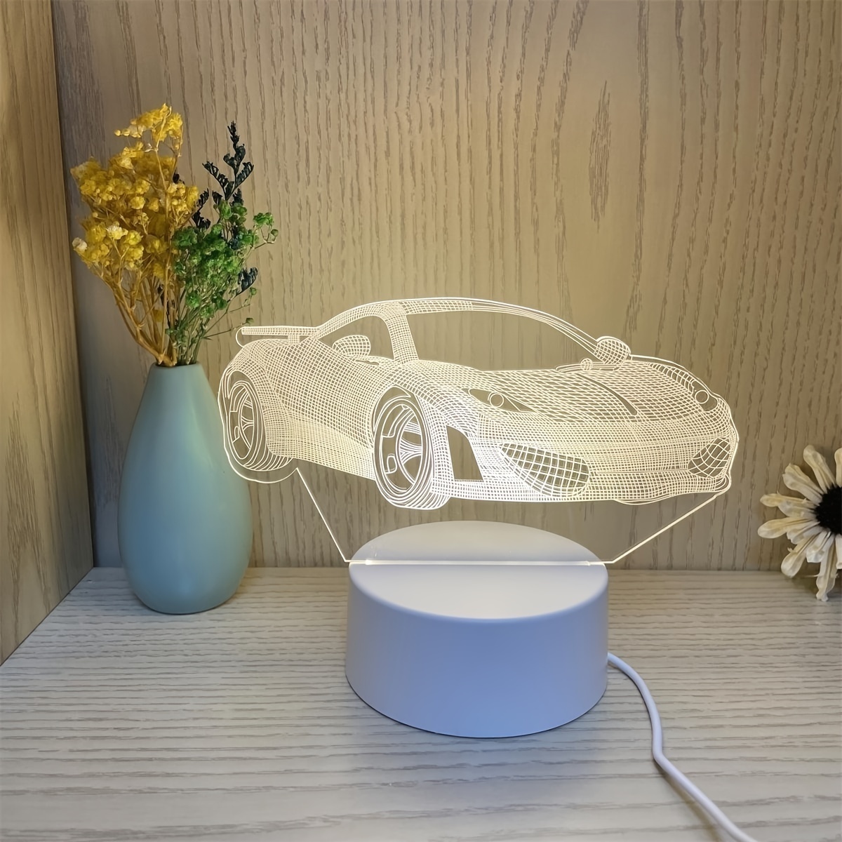 3d Three dimensional Night Light Car Bedside Lamp Acrylic - Temu