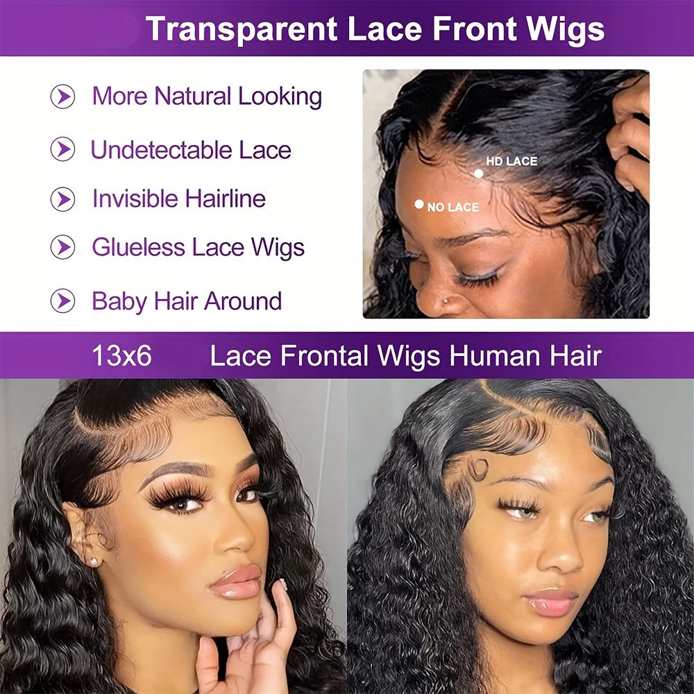 Deep Wave Bob Lace Front Wigs Human Hair Wigs Women 150% - Temu Canada