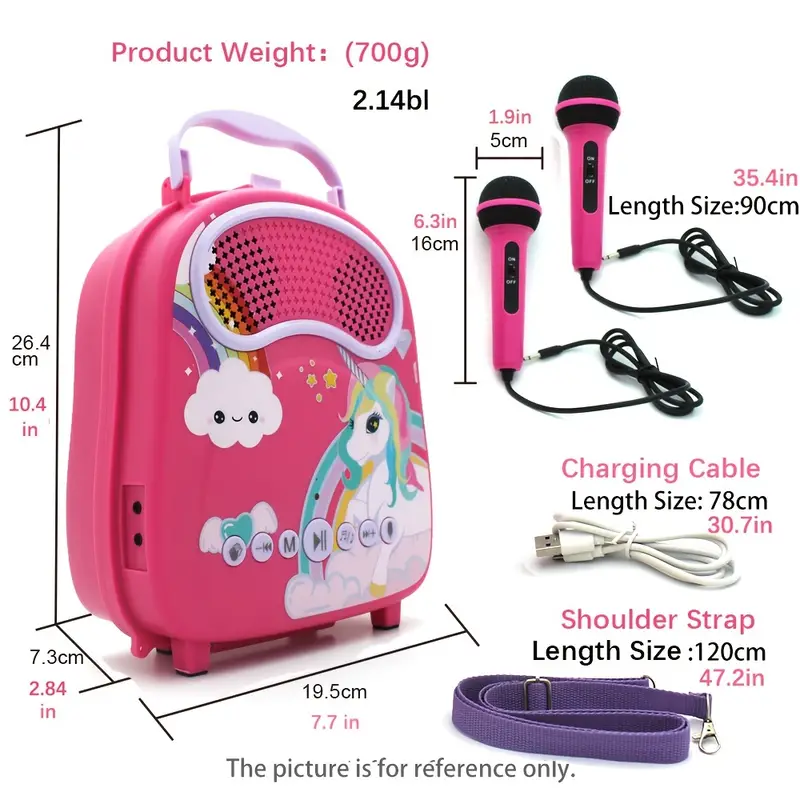 Kids Karaoke Machine With 2 Microphones For Girls - Temu