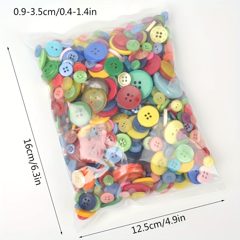 500 Pcs 2 Hole Color Mixed Round Resin Buttons For Sewing