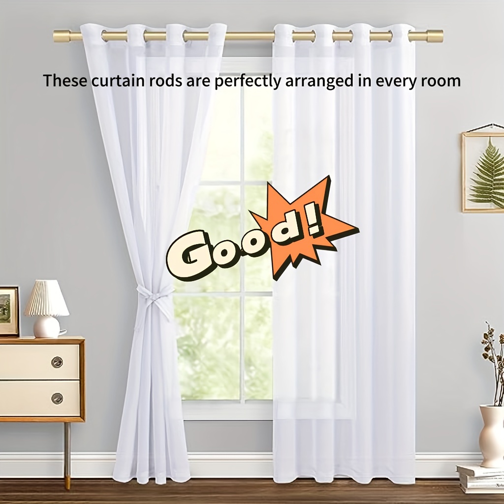 Barra de cortina dorada para ventana de 18-45 pulgadas (1.5-3.75 pies),  barras de cortina pequeñas con 2 soportes de cortina, barra de cortina