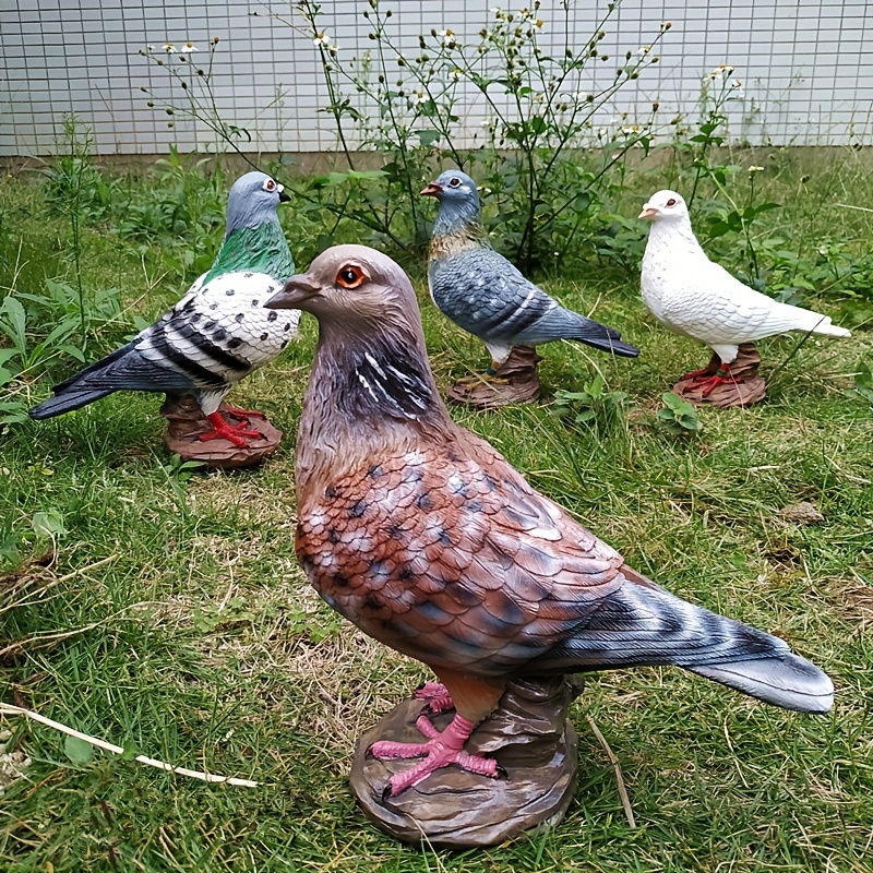 Simulation Pigeon Sculpture Resin Statue Animal Ornament Art - Temu