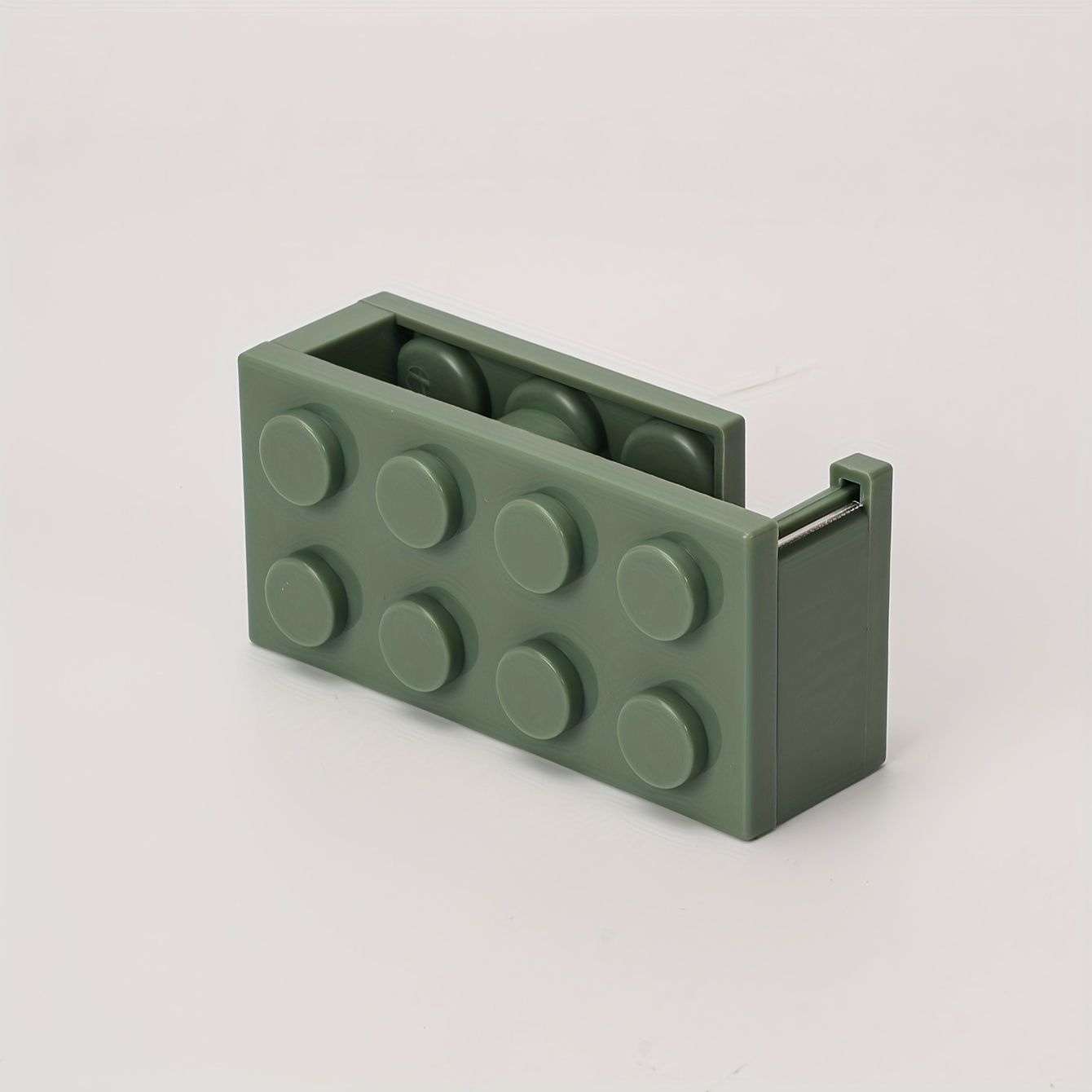 1pc Building Block Tape Holder, Cultural And Creative Tape Holder, Transparent Tape Cutter, Office