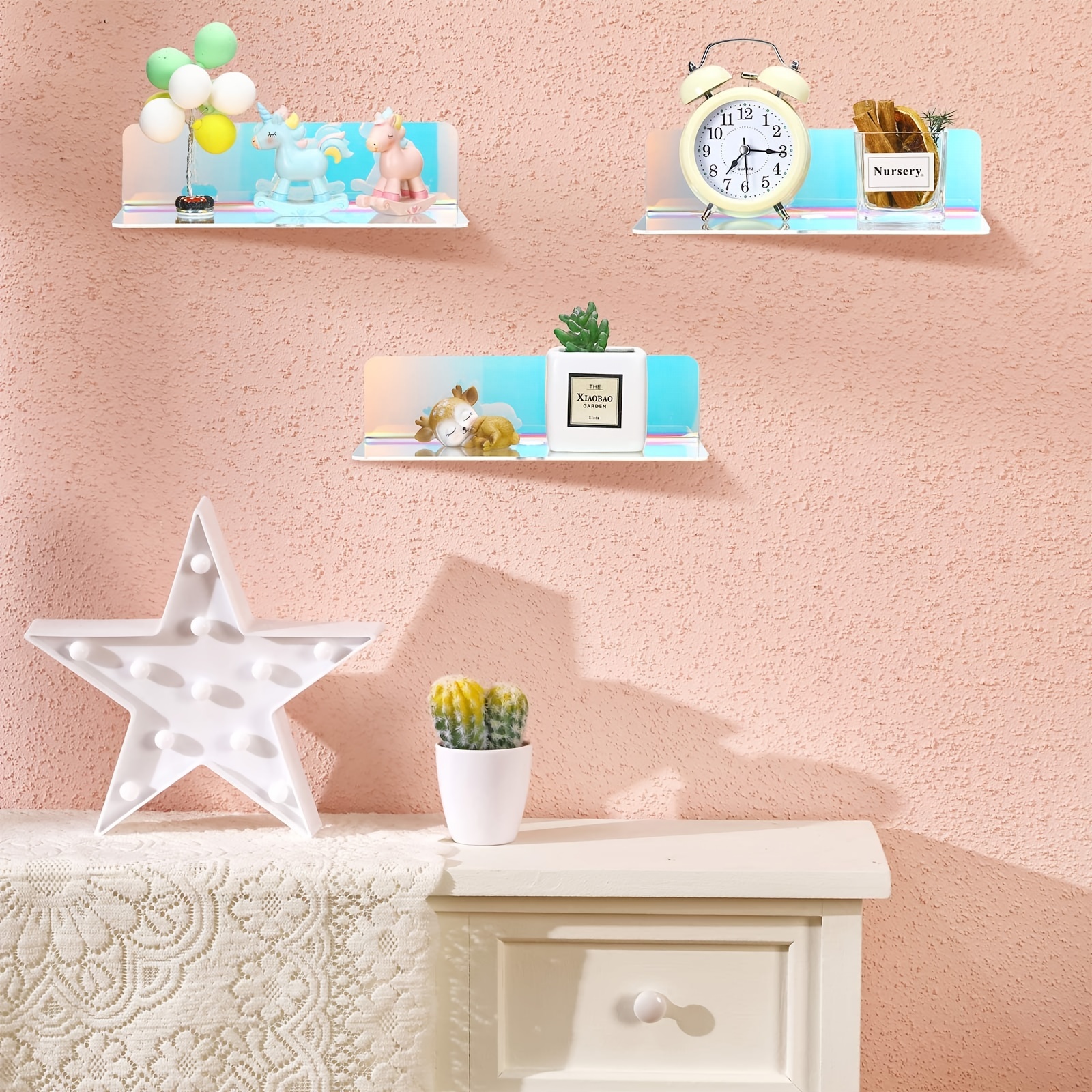Acrylic Small Adhesive Wall Shelves,Mini Floating Shelves,Acrylic Display  Shelve