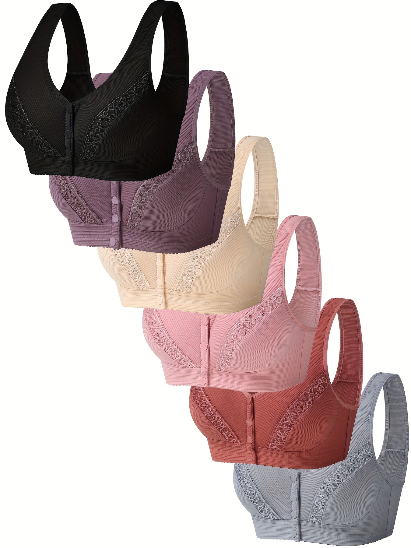 Tahari Big Girls 3-Pack Printed and Solid Color Seamless Bras with Logo  Band