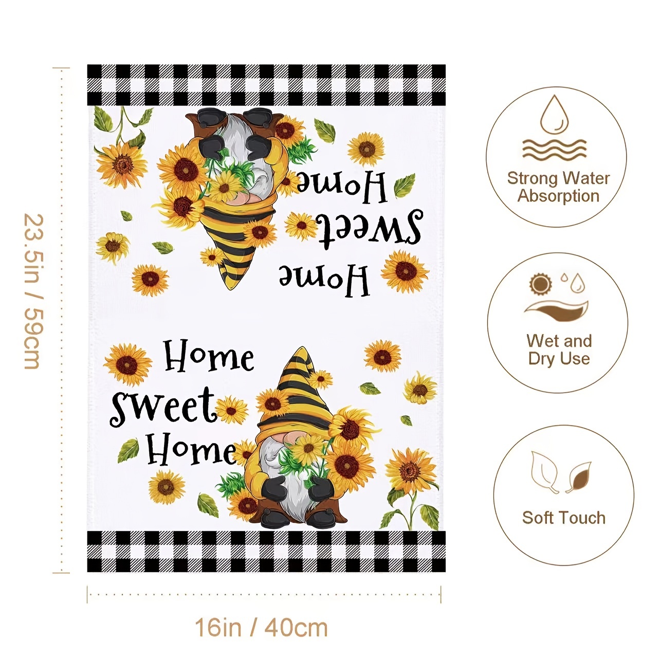 Hand Towels, Sunflower Black And White Striped Pattern Dishcloth, Modern Kitchen  Towels, Dish Towels, Soft Absorbent Tea Towels, Kitchen Supplies, Room  Decor - Temu