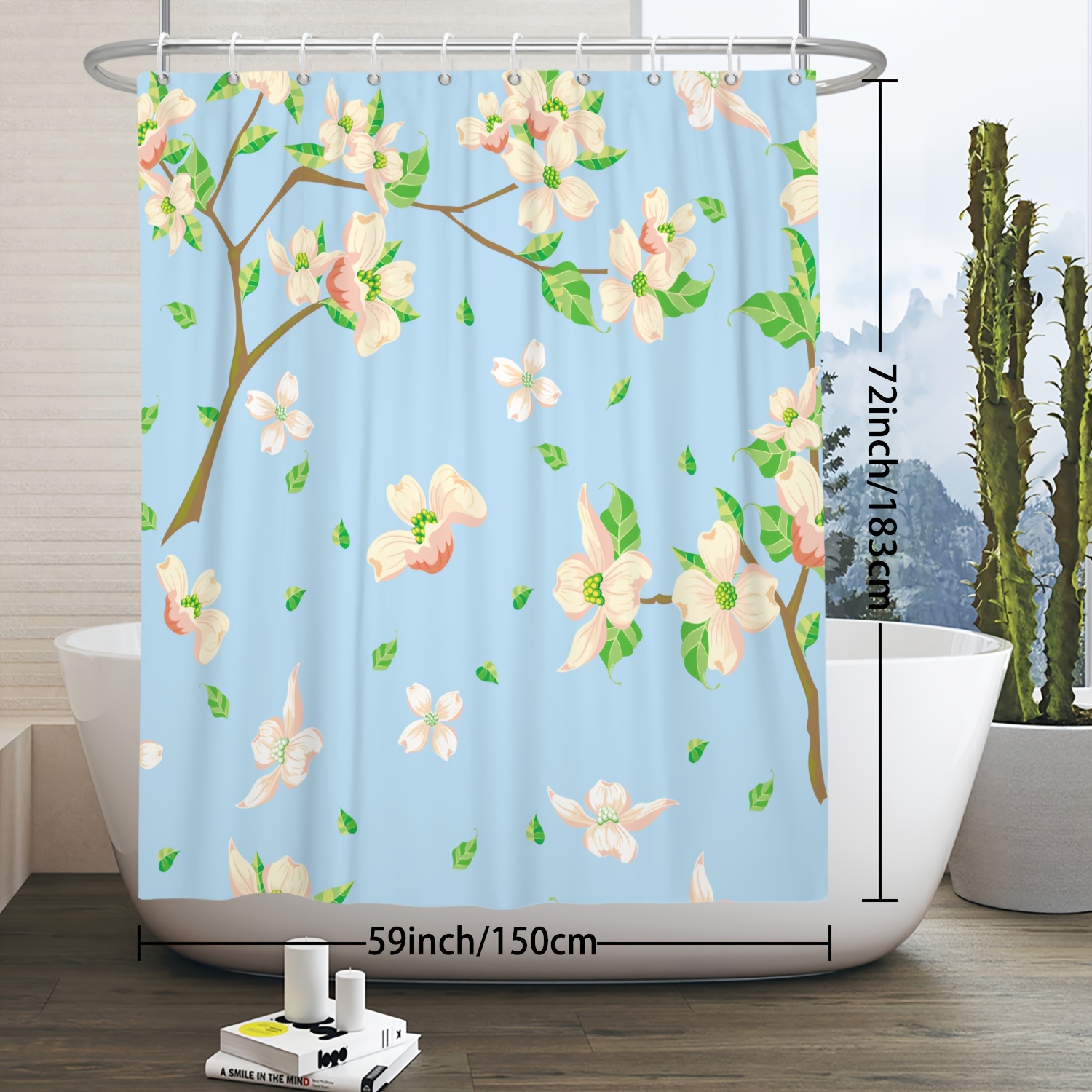 Shower Curtain Waterproof & Mildewproof Bathroom Divider With Wet