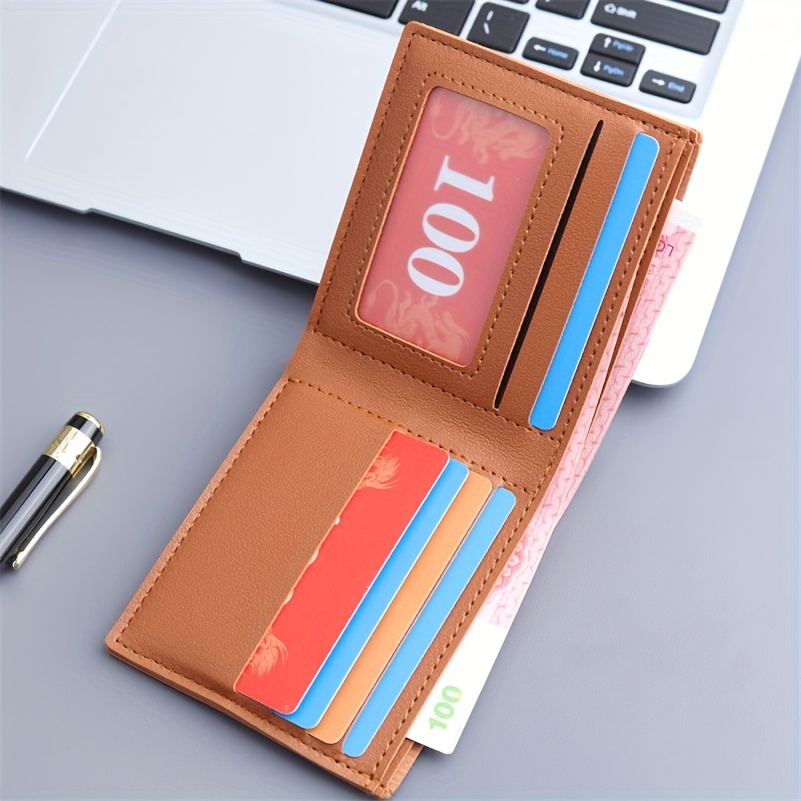 Men's Wallet Pu Leather Card Holder Wallet, New Retro Style Pu Leather  Credit Card/id Holder Insert Coin Wallet Luxury Foldable Wallet - Temu  Germany