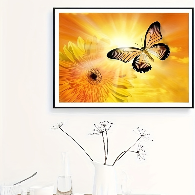 Diy Large Size Diamond Painting Kit 5d Butterfly Flower - Temu