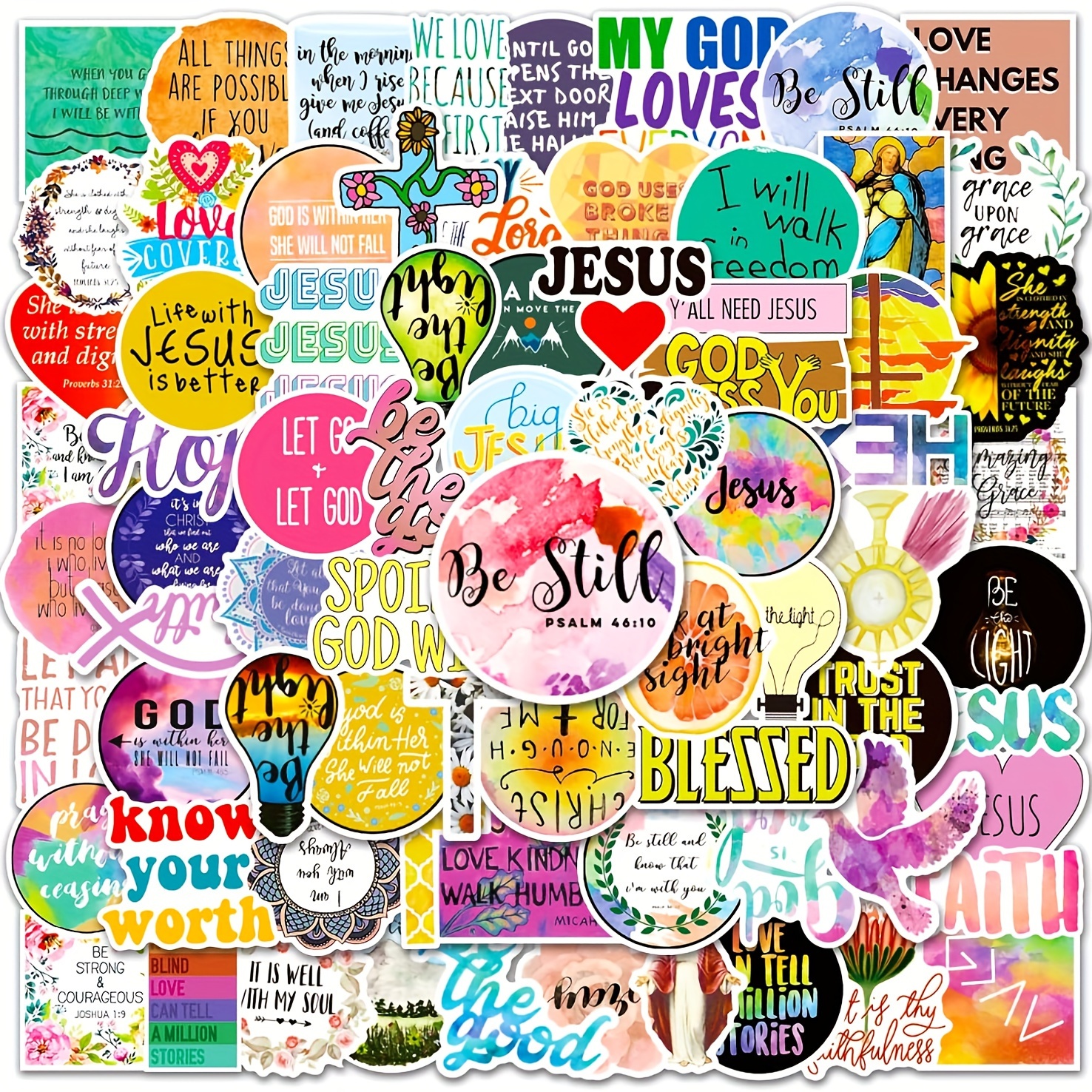  840 Pieces Christian Stickers Bible Stickers For Journaling,  Inspirational Bible Verse Stickers Watercolor Religious Scrapbooking  Sticker Bible Faith Decals Christian Stickers For Water Bottles