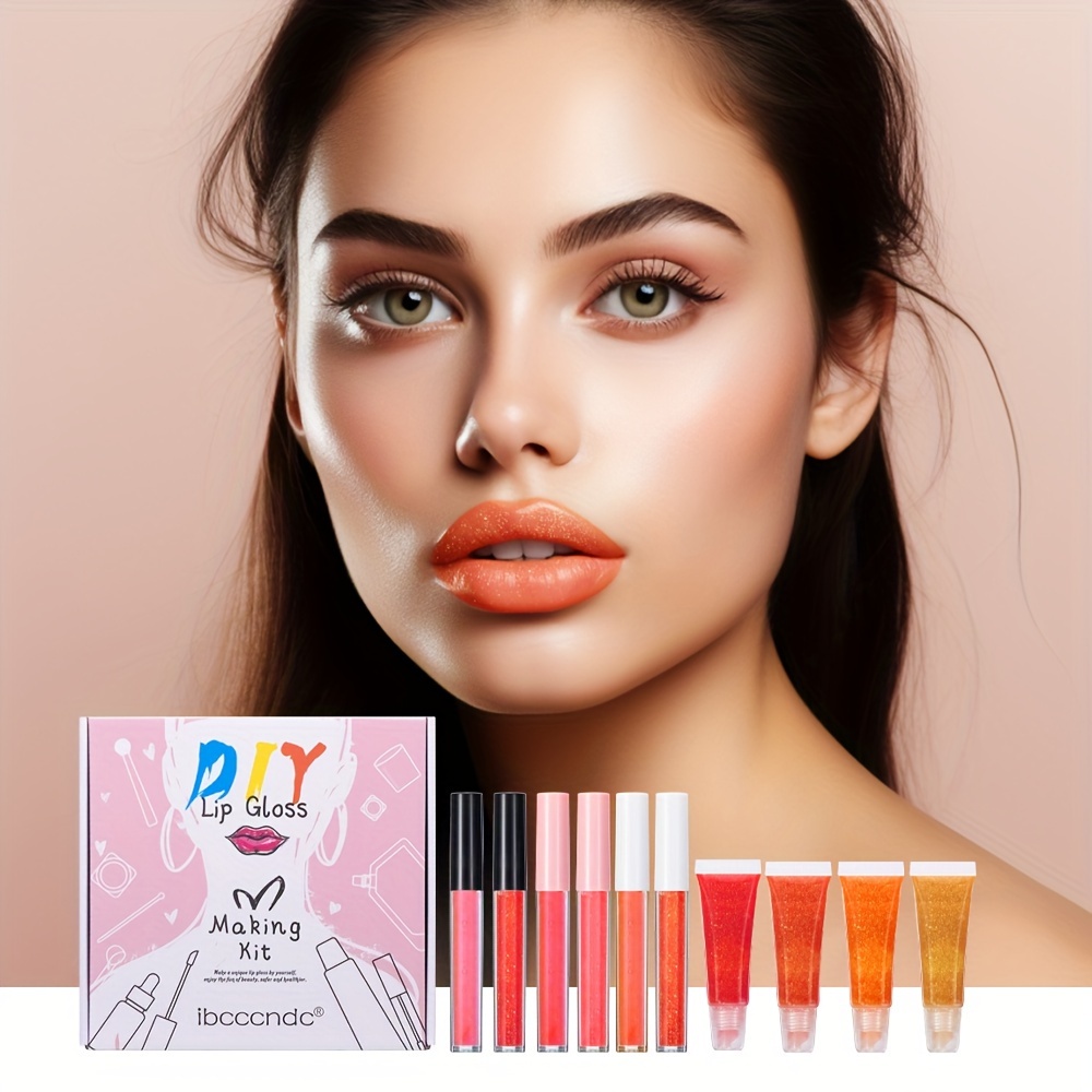 Diy Lip Gloss Making Kit Long Lasting Glitter Liquid Makeup - Temu