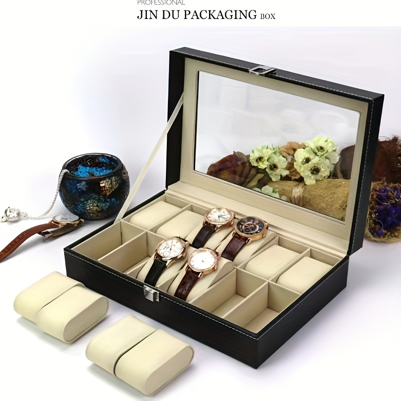 12-digit Watch Storage Box, Wrist Watch Open Window Display Large-capacity Dust-proof Oxidation-proof Watch Case With Lid, Ideal choice for Gifts details 2