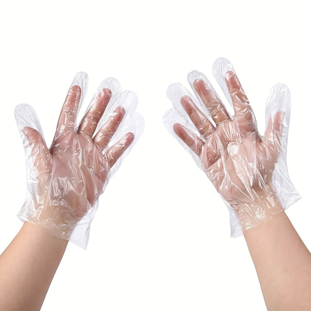 100 pezzi di guanti monouso trasparenti impermeabili igienici in plastica  spessa per alimenti film monouso per utensili da cucina - Temu Switzerland
