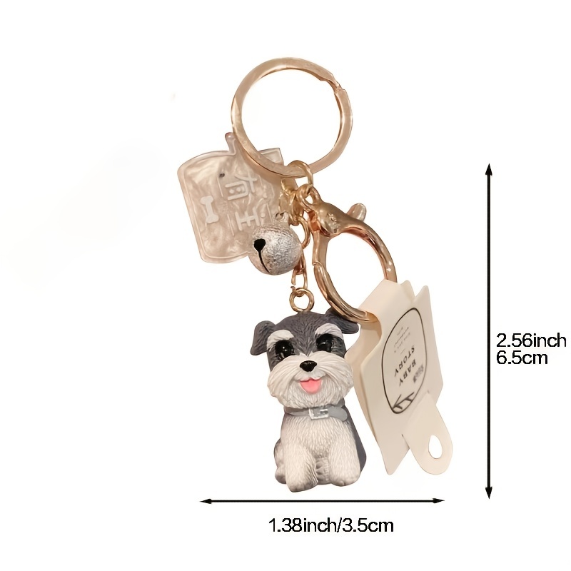 Kawaii Bell French Bulldog Keychain for Women Bag Pendant Dog