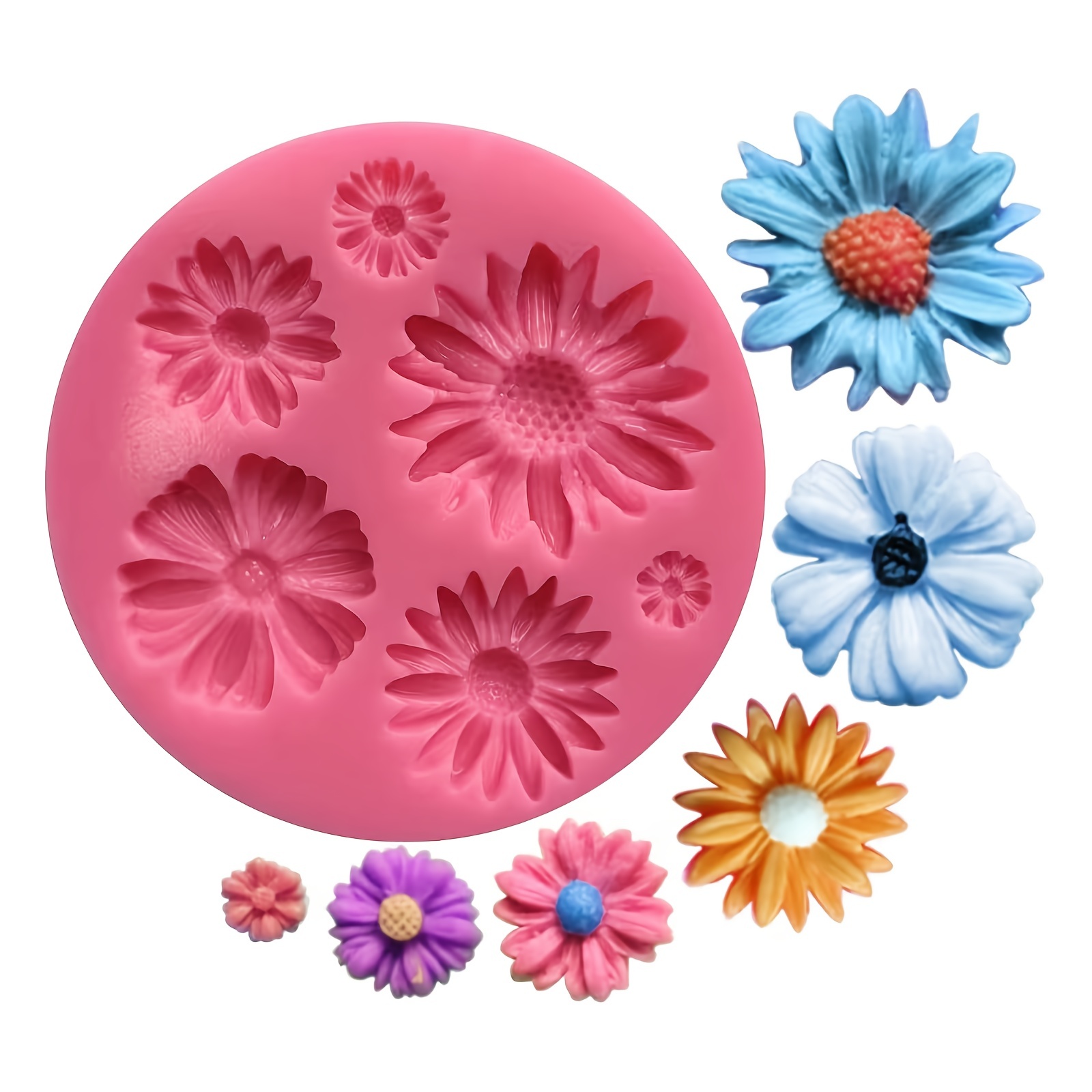 1pc Silicone Mold, Modern Flower Shaped Multi-grid Silicone Mould
