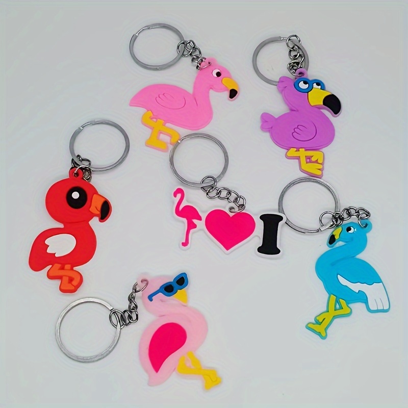 

12pcs, Pvc Flamingo Keychains Cute Bag Pendant, Flamingo Lovers Favors Keychain Party Gift, Animal Themed Birthday Gift