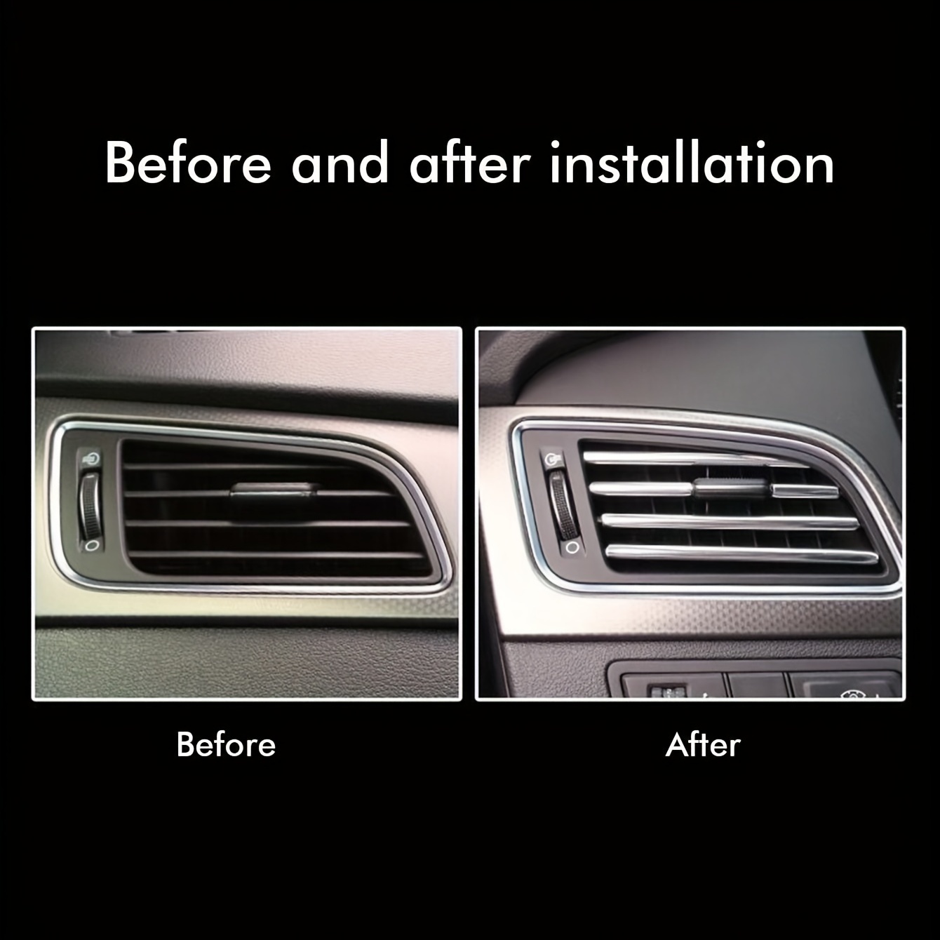 10pcs Car Air Outlet Decorative Strip U-shaped Car Interior Styling