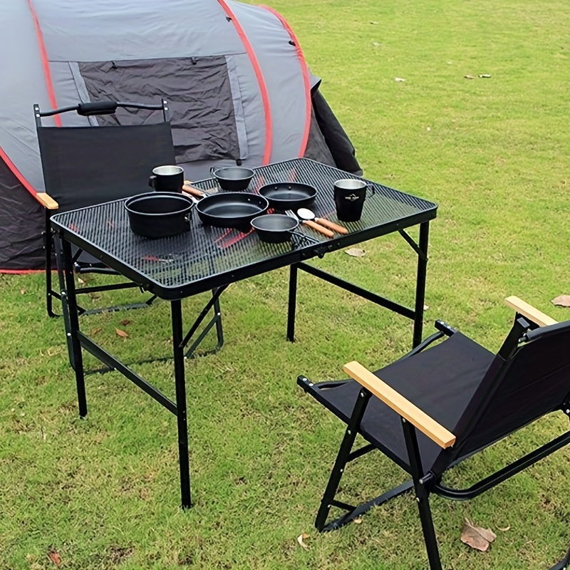  ZHAOJ Mesa plegable portátil, mesa enrollable de madera ligera,  mesa de picnic estable multifuncional para camping, viajes, patio, barbacoa  de jardín, estilo A : Hogar y Cocina