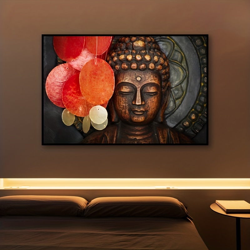  DADABOX Impresión de pintura de Buda de color dorado Arte de  pared Lienzo Budismo Retrato Pinturas en la pared Budismo Póster Cuadros  Cuadros Cuadros para sala de estar : Hogar y