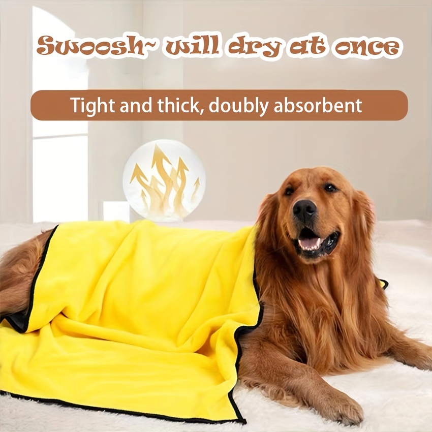 Microfiber Pet Bath Towel for Small Dogs and Cats Yellow Grey
