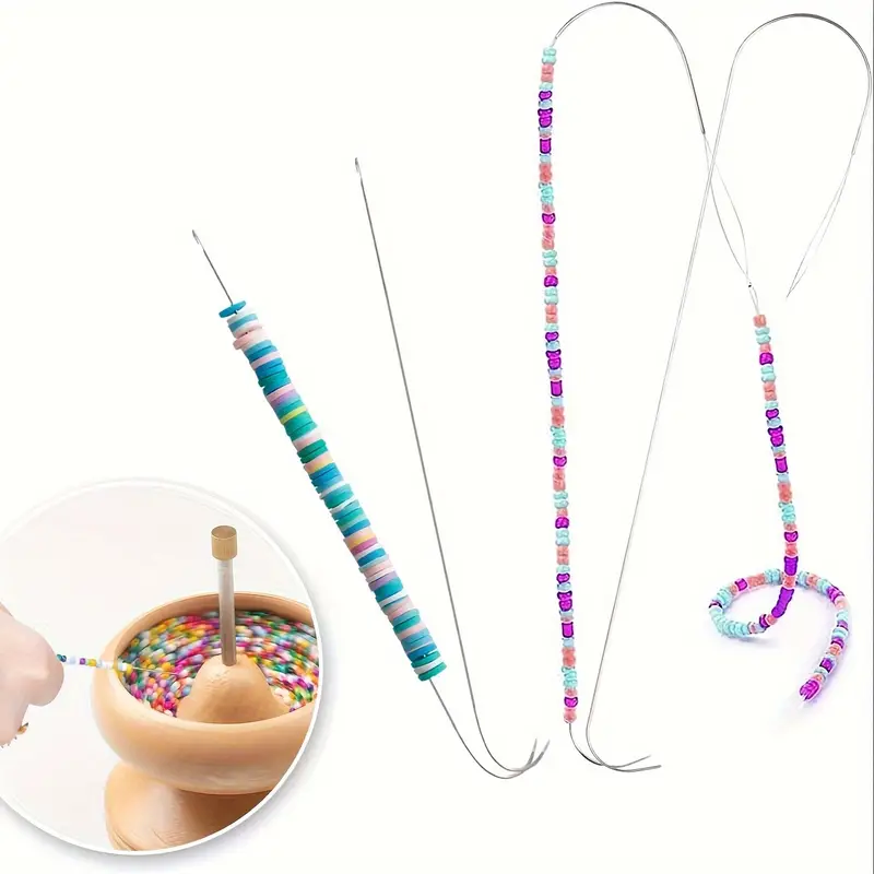 12pcs Seed Beads Needles Beading Embroidery Needles Big Eye Collapsible  Beading Needles with Bottle for Jewelry Making