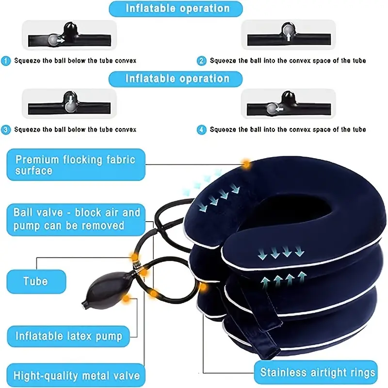 Cervical Neck Traction Device Inflatable Adjustable Neck Stretcher Neck  Support Brace Neck Traction Pillow For Home Use Neck Decompression, Check  Out Today's Deals Now