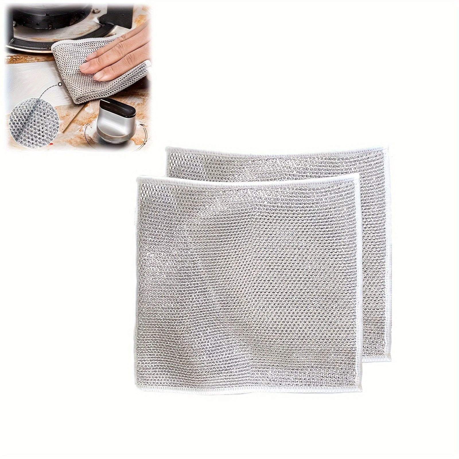 Wire Dishwashing Cloth Mesh Dishcloth For Kitchen - Temu