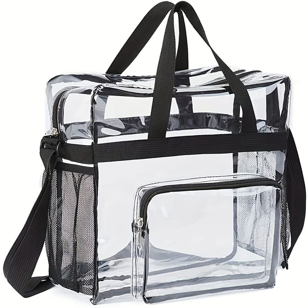 Transparent Black Tote Bags  Black Clear Bags - BS238-TB