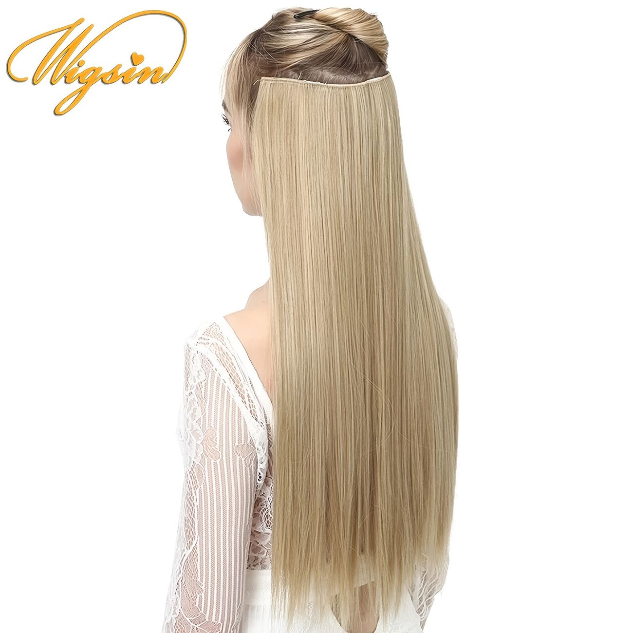 Synthetic Clip On Hair Extensions Long Straight Heat Resistant Hair  Extension 5 Strong Clips In Hairpieces | Shop On Temu And Start Saving |  Temu